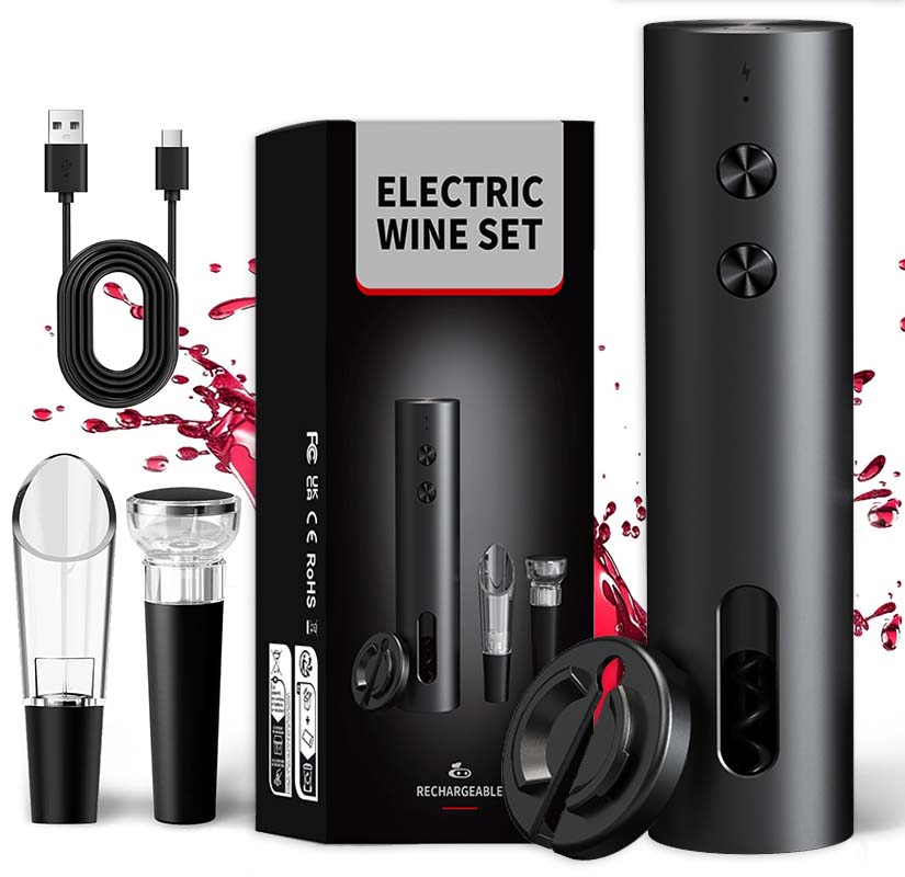 Bottle Stopper Set - Elektryczny otwieracz do wina 4 w