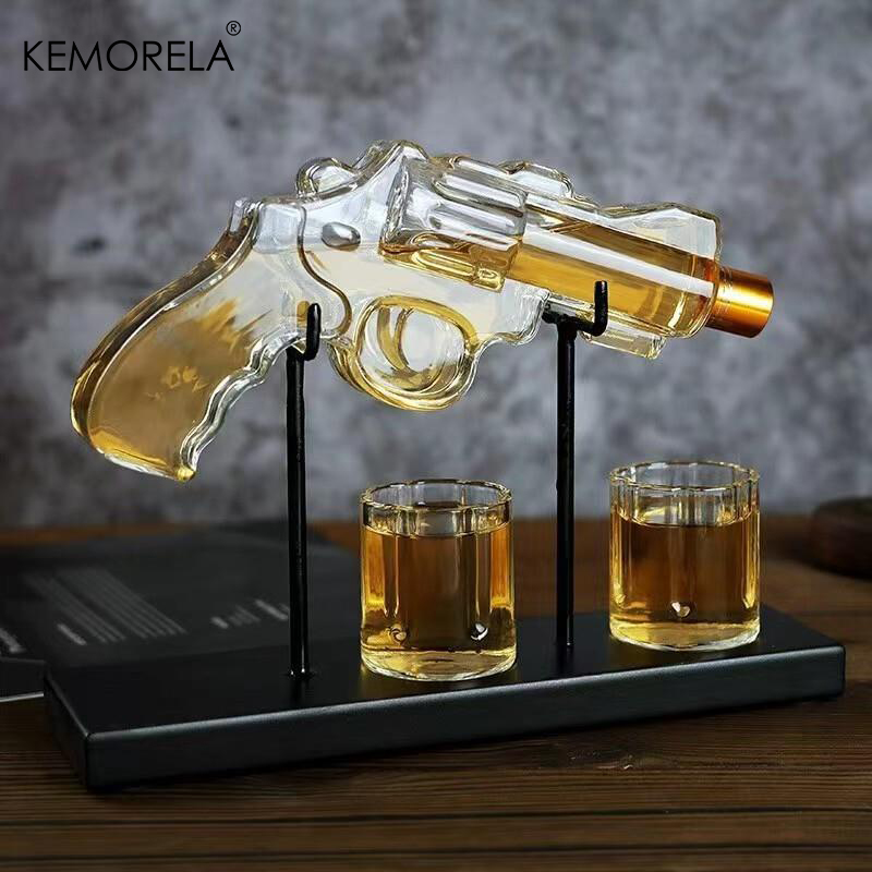 Wine Beer And Liquor - KEMORELA Rewolwer Szklana karafka Zestaw kieliszków