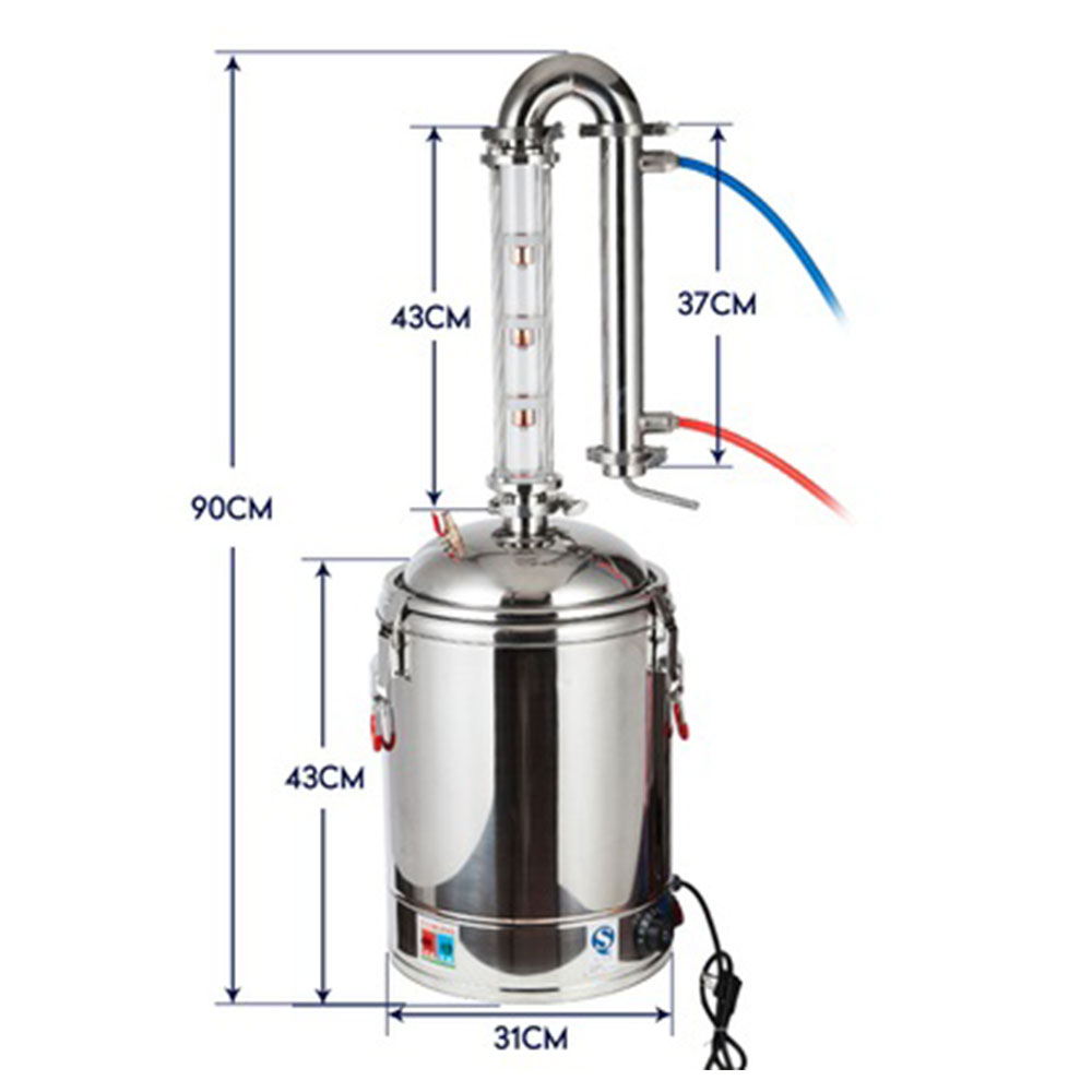 Wine Beer Distillation - Elektryczny destylator 22L do wyrobu alkoholu,