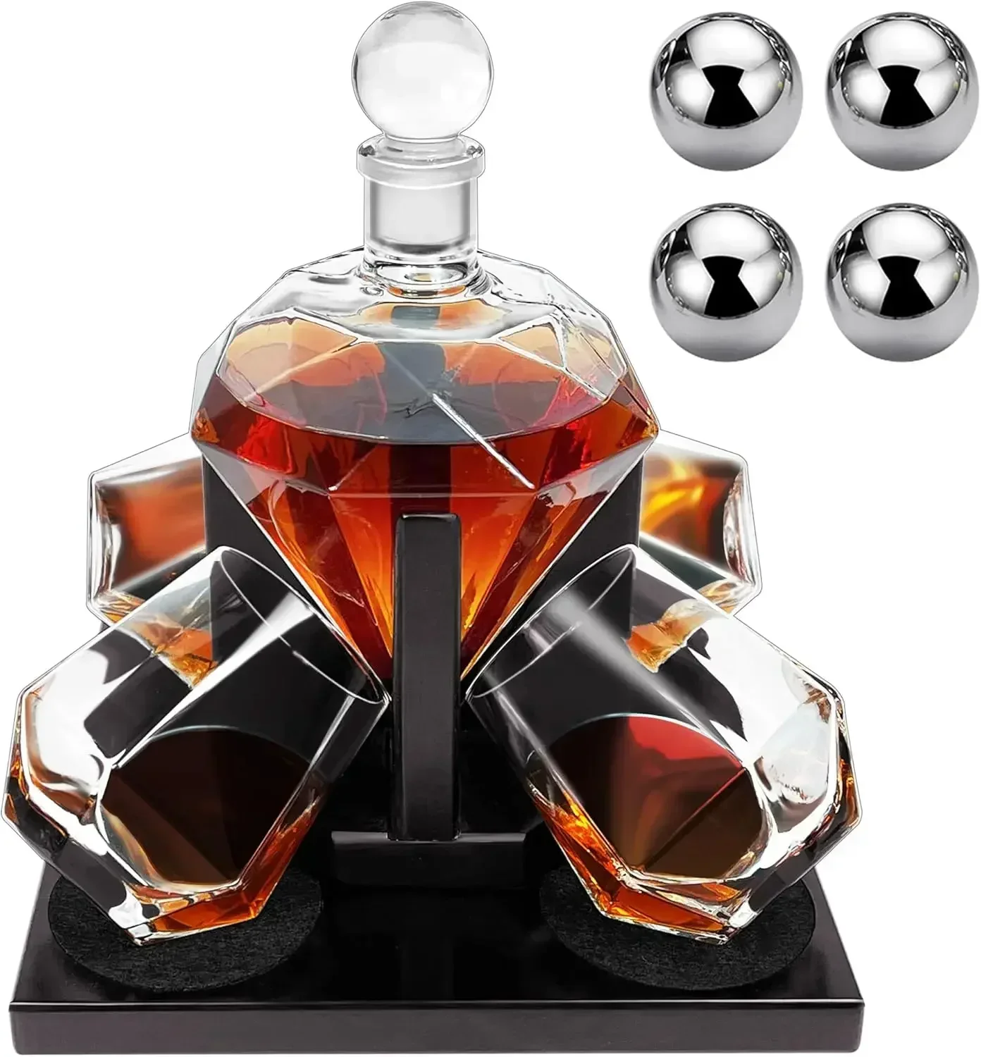 Whiskey Stone Set - Zestaw dekanterów do whisky Diamond, zestaw
