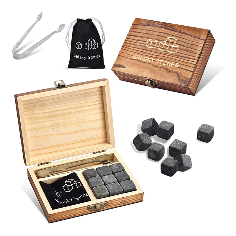 Whiskey Stone Set - 9 szt. Kamieni do whisky, wielokrotnego