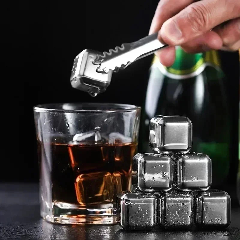 Whiskey Stone Set - Zestaw kostek lodu ze stali nierdzewnej