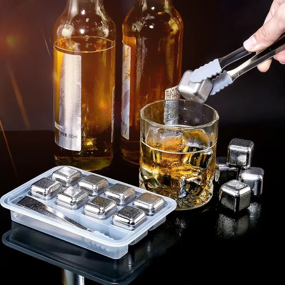 Whiskey Stone Set - Zestaw kostek lodu ze stali nierdzewnej