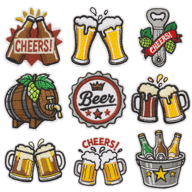 Wine Beer Difference - Kreatywna naszywka haftowana z motywem piwa,