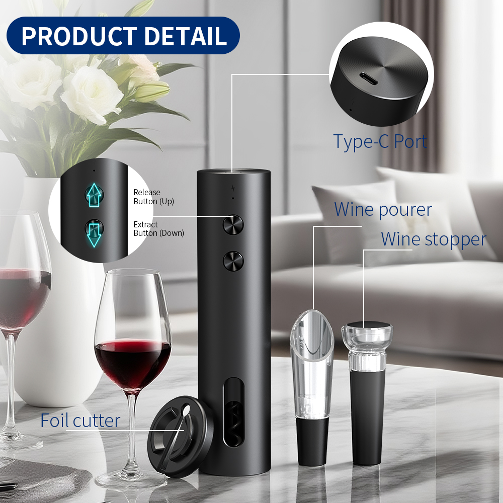Elektryczny otwieracz do wina  – Bottle Stopper Set recenzja i cena