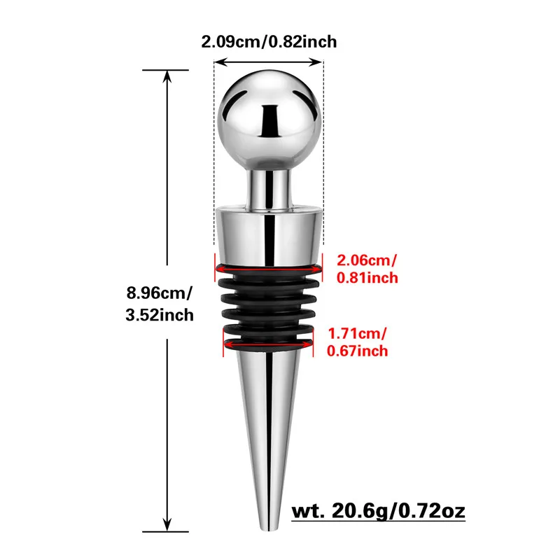 2 szt./zestaw Srebrne korki do – Bottle Stopper Set recenzja i cena